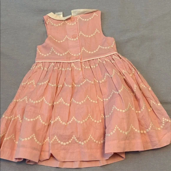 Janie and Jack Charming Pink Kids Dress with White Accents - Picture 3 of 3